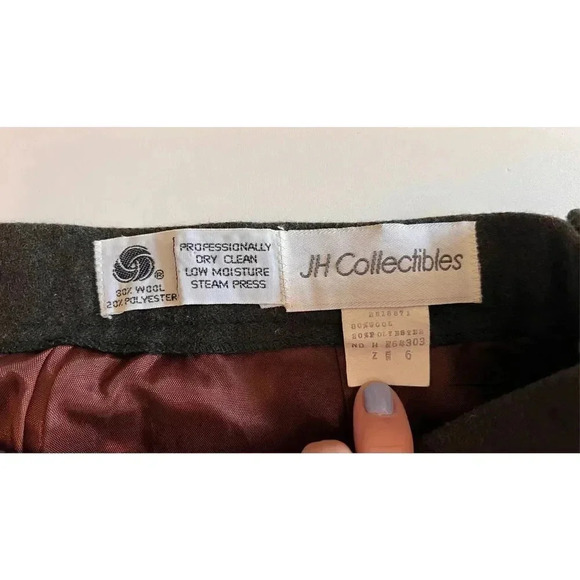 Vintage J.H. Collectibles Women’s Size 2 XS small  Wool green  Dress Long Skirt - Picture 5 of 11